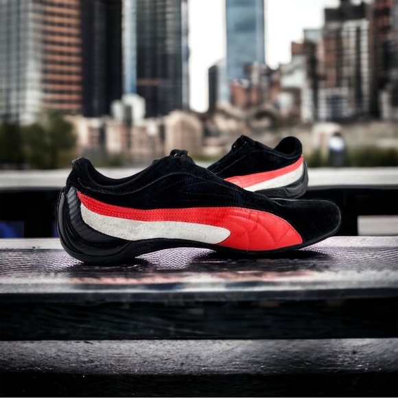 Puma Drift Cat Black Red Suede Leather Mens Size 7.5 EU 40 - Picture 4 of 8